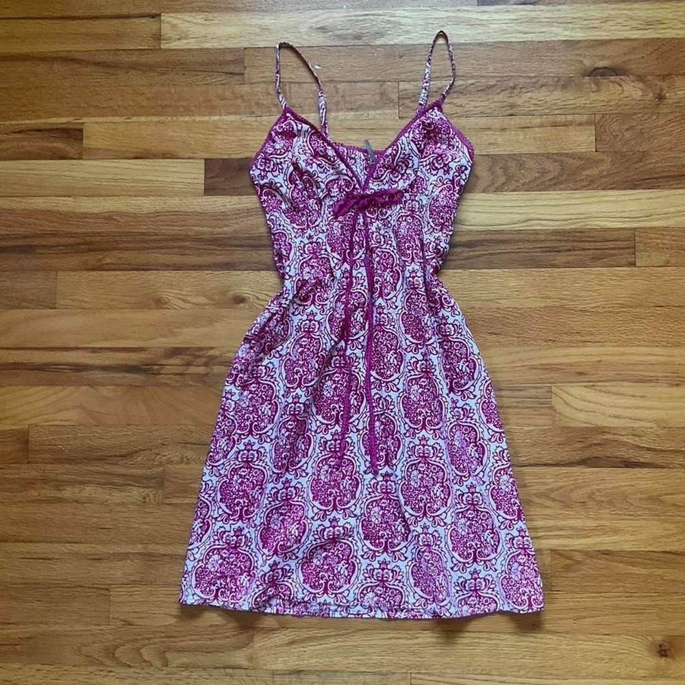 Preppy 2000s Babydoll Coquette Mini Dress Size S Boho Paisley V Neck Y2k Summer